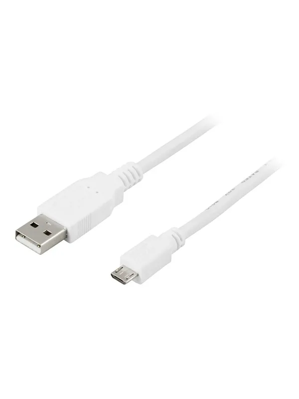 Deltaco USB-299W - USB cable - USB to Micro-USB Type B - 25 cm