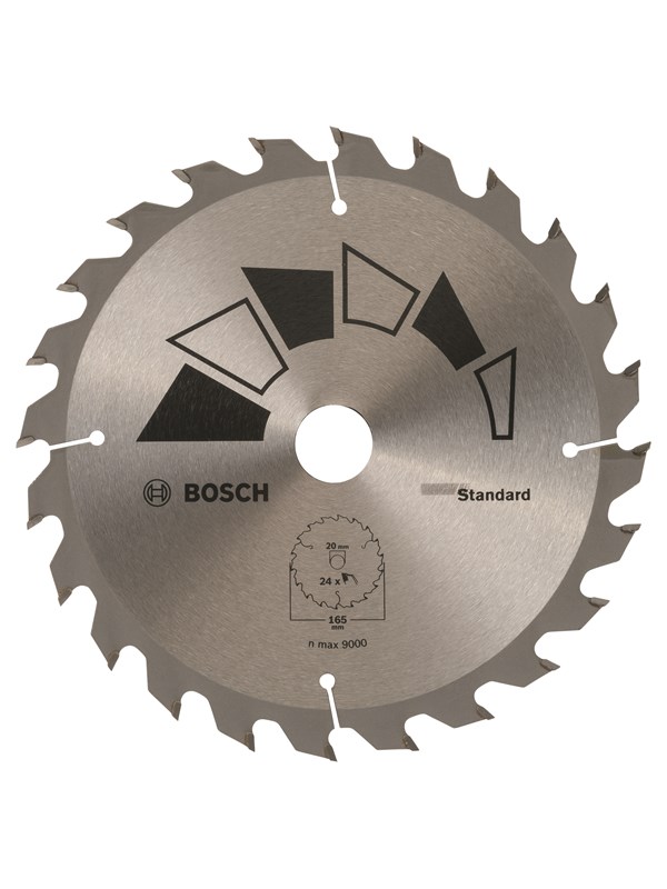 Bosch Sirkelsagblad STANDARD D= 165 mm, borediameter= 20 mm, T= 24