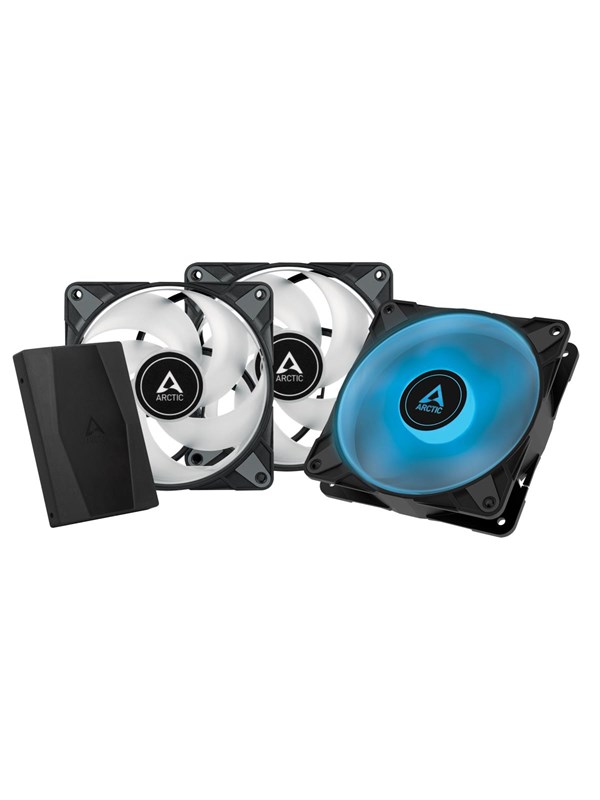 Arctic Case Acc P12 Fan 12cm PWM PST RGB Black 3-Pack - Kabinettvifte - 120mm - 0 dBA