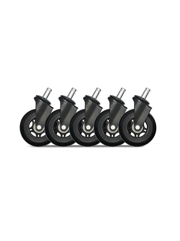 DUTZO Premium 3" Rubber Caster for IKEA Chairs - Black - Rubber