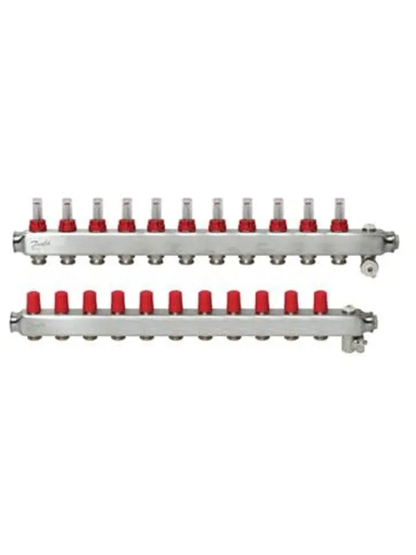 Danfoss floor heating manifold 11+11 SSM with flowmeter