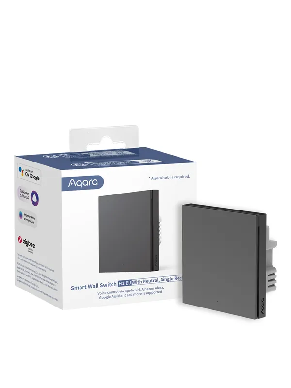 Aqara Smart Wall Switch H1 (with neutral) - Single Rocker Grey