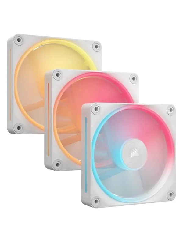 Corsair iCUE LINK LX120-R 3-pack - Kabinettvifte - 120mm - Hvit med RGB-lys - 37 dBA
