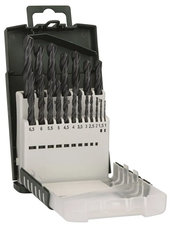 Bosch 19-delers metallbor-sett HSS-R, DIN 338 1,0; 1,5; 2,0; 2,5; 3,0; 3,5; 4,0; 4,5; 5,0; 5,5; 6,0; 6,5; 7,0; 7,5; 8,0; 8,5; 9,0; 9,5; 10,0 mm