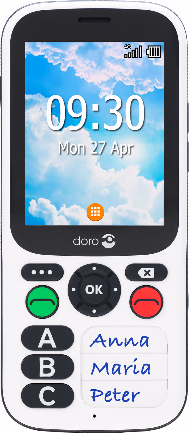 Doro 780X mobiltelefon (sort/hvit)