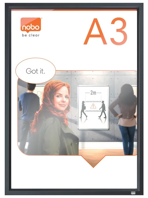 Nobo Impression Pro A3 Poster Frame with Graphite Grey Clip Frame