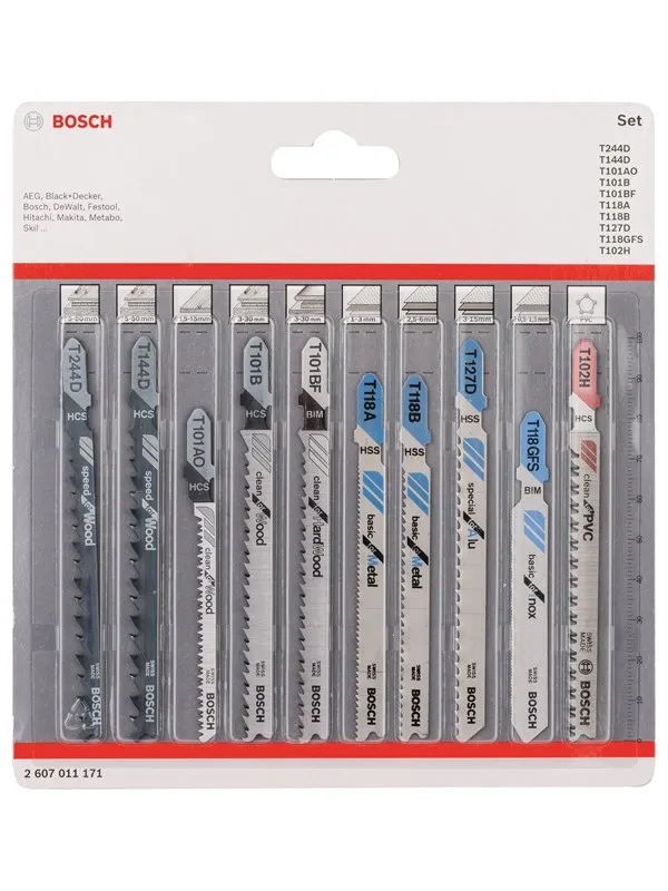 Bosch Stikksagbladsett 10 stk. All in One