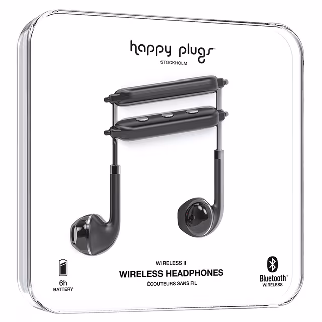 Happy Plugs Wireless II in-ear hodetelefoner (sort)