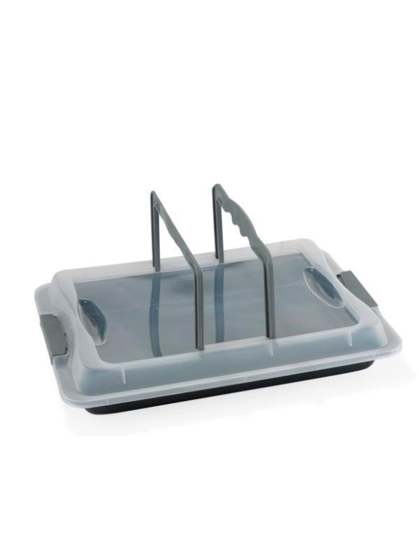 Funktion Bakeplate Baking pan with lid 42x29 cm grey