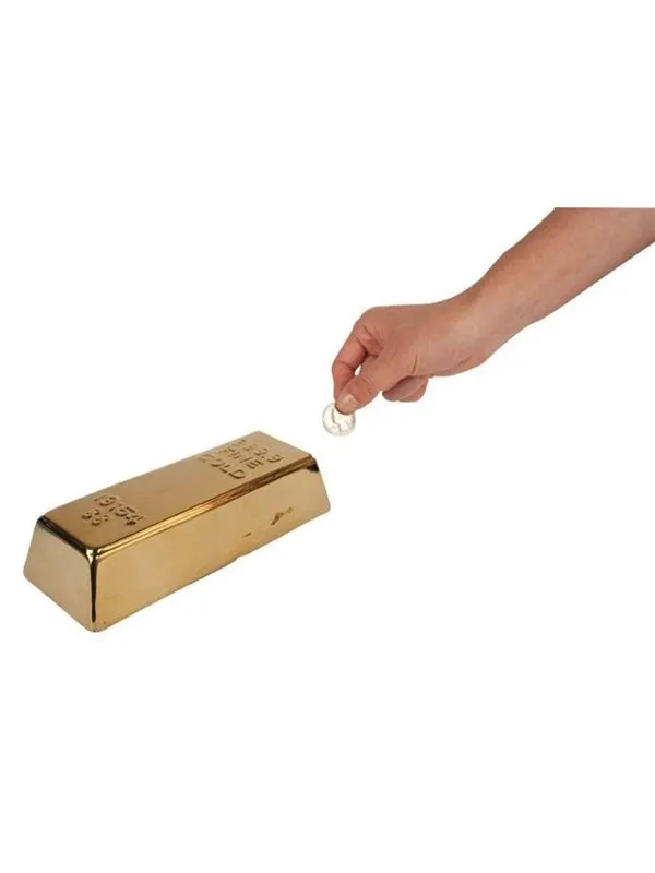 Kikkerland Ceramic Gold Bar Coin Bank (PB17)