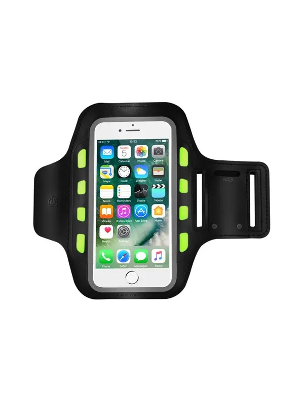 ConnecTech Sinox Sports Armband with LED Light for Smartphone - Black