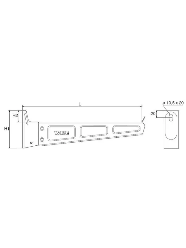 Wibe Cantilever arm 50i-300 pre-galvanized