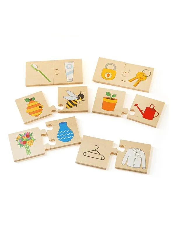 Bigjigs Wooden Jigsaw Puzzle Things That Go Together 32pcs. Tre