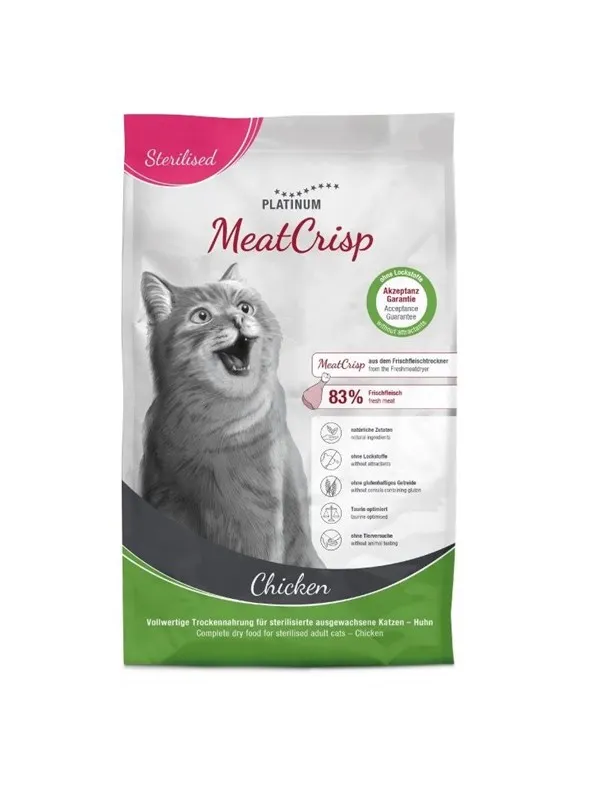 Platinum MeatCrisp Sterilised Chicken - dry cat food - 3kg