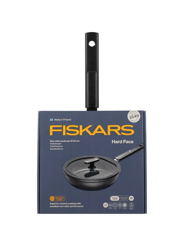 Fiskars Hard Face Sauté Pan - 24 cm with Lid