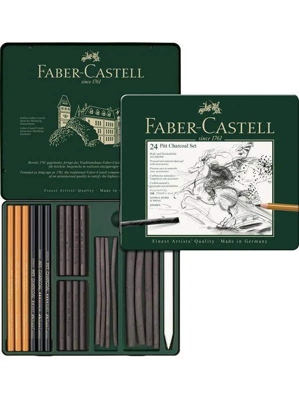 Faber-Castell Set Pitt Charcoal set tin of 24