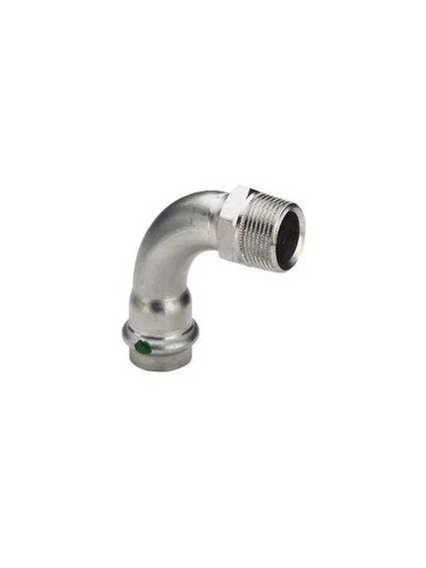 Viega Sanpress Inox transition bend 90° socket/nipple 15 mm x 1/2" stainless steel