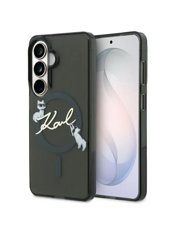 Karl Lagerfeld IML KC Script MagSafe Case for Samsung Galaxy S26 Plus - Black