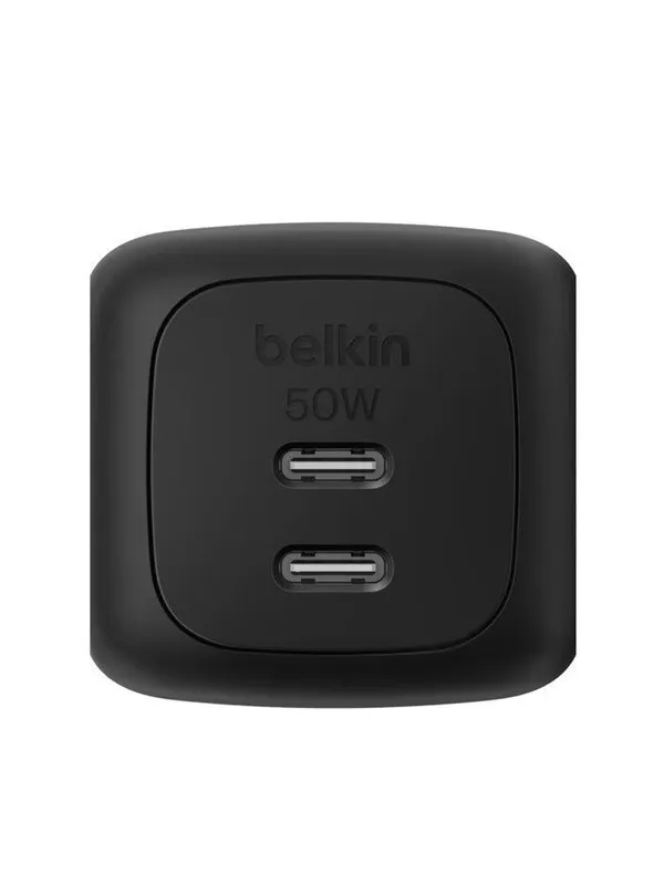 Belkin BoostCharge 50W Dual USB-C PD Wall Charger with PPS BLK