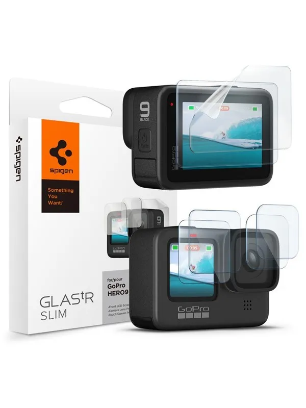 Spigen Glass.tR Slim Tempered Glass + Film 2-Set for GoPro Hero 9 / 10 / 11 / 12 - Transparent