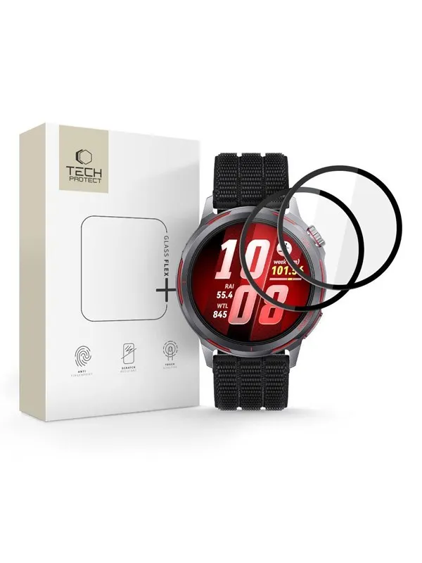 Tech-Protect  Glass Flex+ 2-Pack Hybrid Glass for Huawei Watch GT Runner 2 - Black