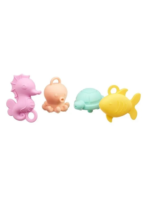 Akuku silicone bath toys with a detachable bottom (4pcs)