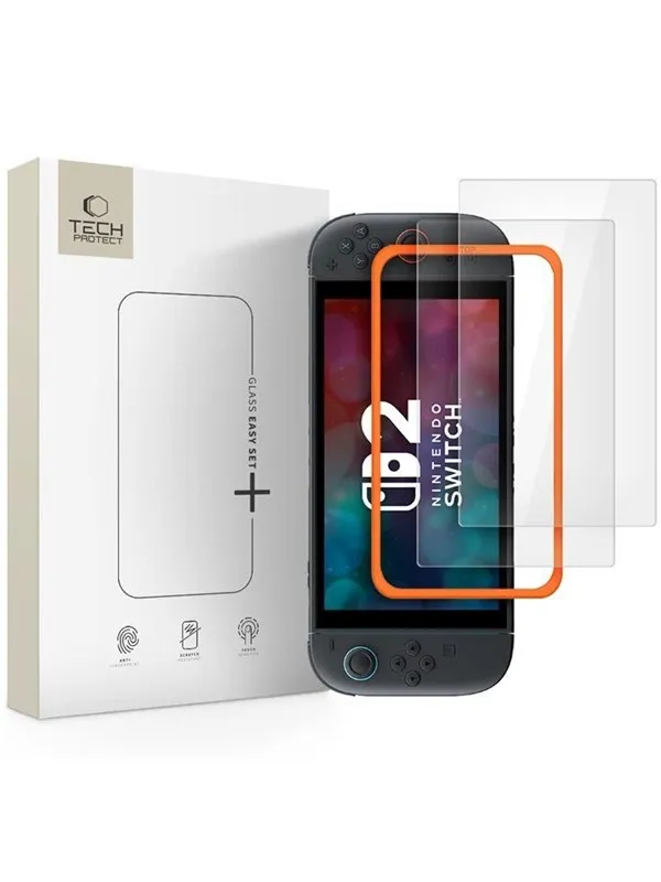 Tech-Protect Easy Set+ 2-pack Tempered Glass for Nintendo Switch 2 - Clear