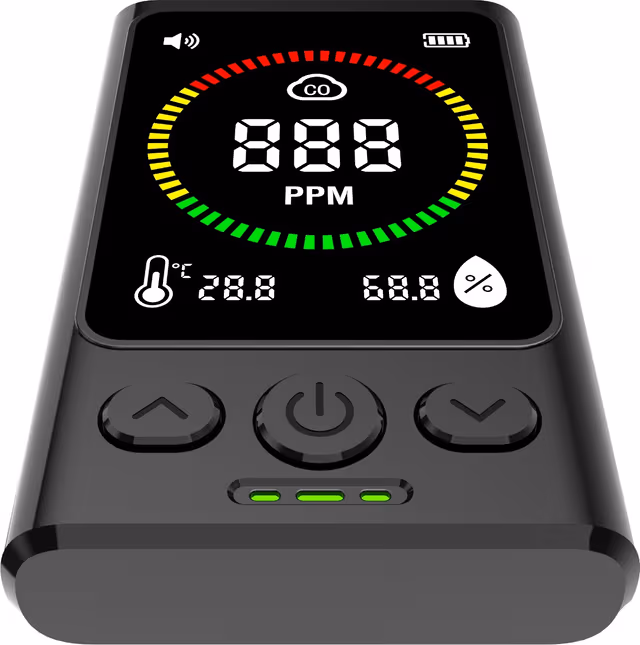 Bærbar karbonmonoksiddetektor med elektrokjemisk sensor