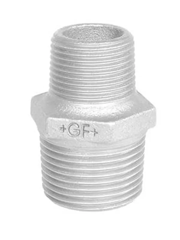 +GF+ Hexagon nipple galvanized reducing 2 x 1 1/2