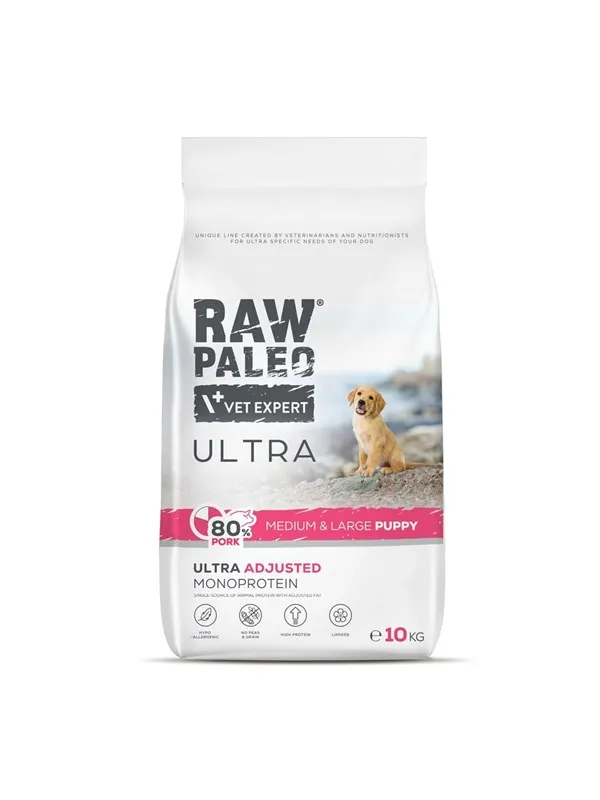 VetExpert Raw Paleo Ultra Pork Medium & Large Puppy - dry dog food - 10kg