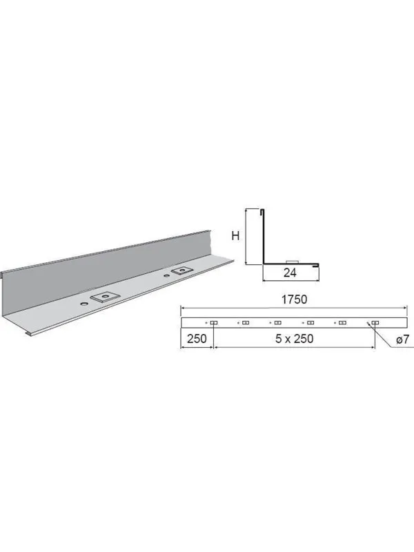 Wibe Div.strip 39/55 1.75m pre-galvanized