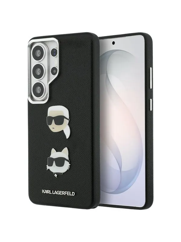 Karl Lagerfeld Saffiano Double Heads Metal Case for Samsung Galaxy S26 Ultra - Black