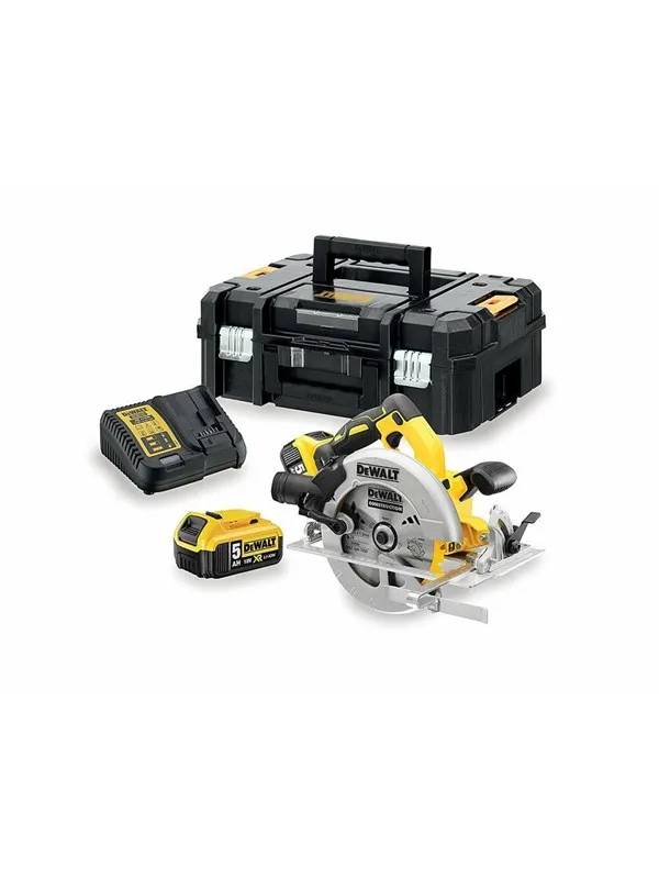 Dewalt DCS570P2-QW Portable Circular Saw 18.4 cm yellow 5500 rpm.