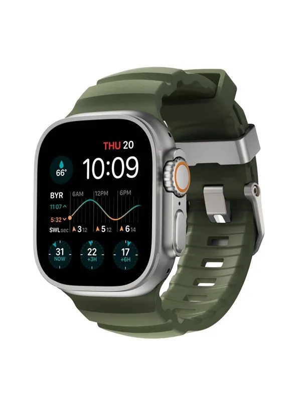 Nomad Rocky Point Band - 46mm/49mm | Forest | Natural Hardware