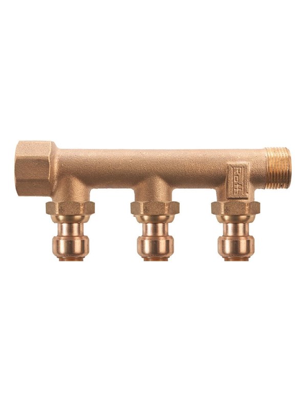 Roth manifold 3 outlets x 15 mm insert gunmetal