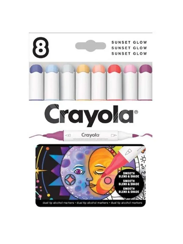 Crayola Art Markers 8 Pcs Color Sunset Glow