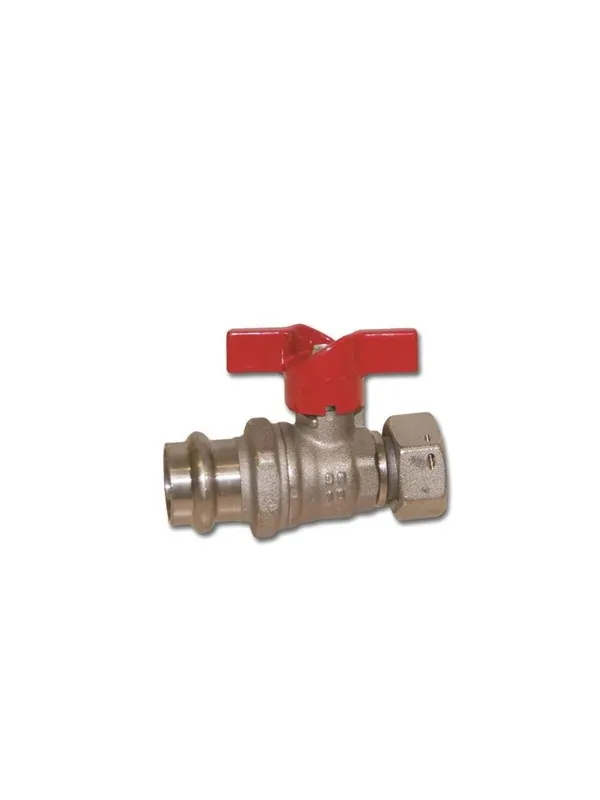 Pettinaroli ball valve with press fitting and end swivel 22