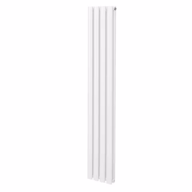 Oval søyle radiator - 1600mm x 240mm - Hvit