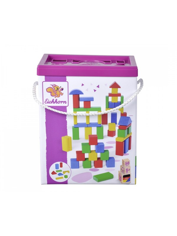 Eichhorn Wooden Blocks Colored 50pcs.