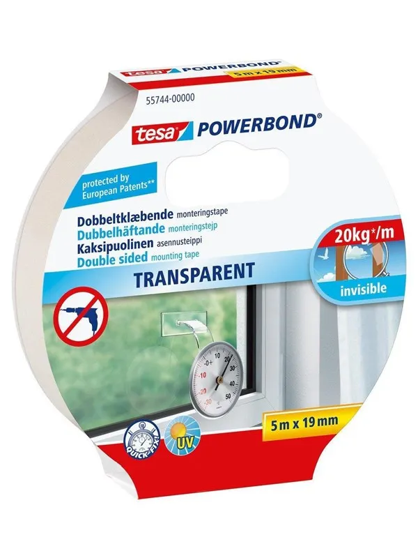 tesa Powerbond Double Sided mountings tape 5m x 19mm