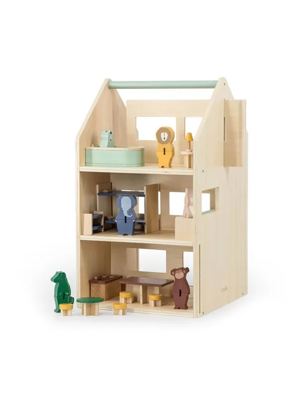 Trixie Baby Wooden Dollhouse with Accessories