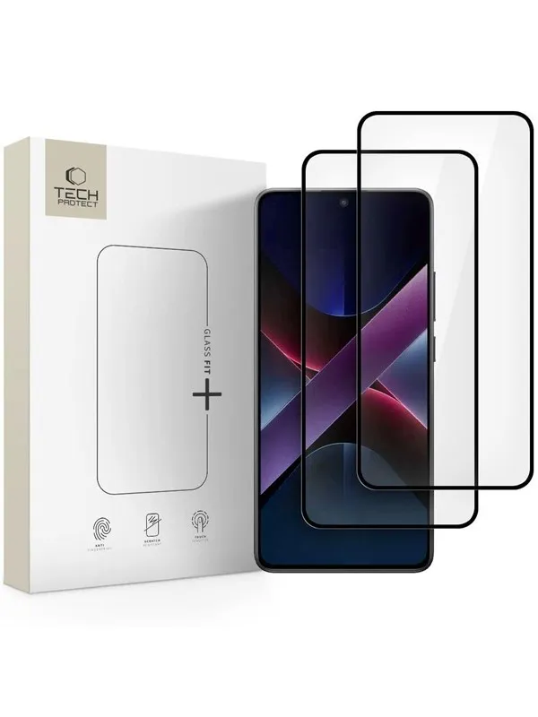 Tech-Protect Glass Fit+ 2-pack Tempered Glass for Xiaomi Poco X7 Pro 5G - Black
