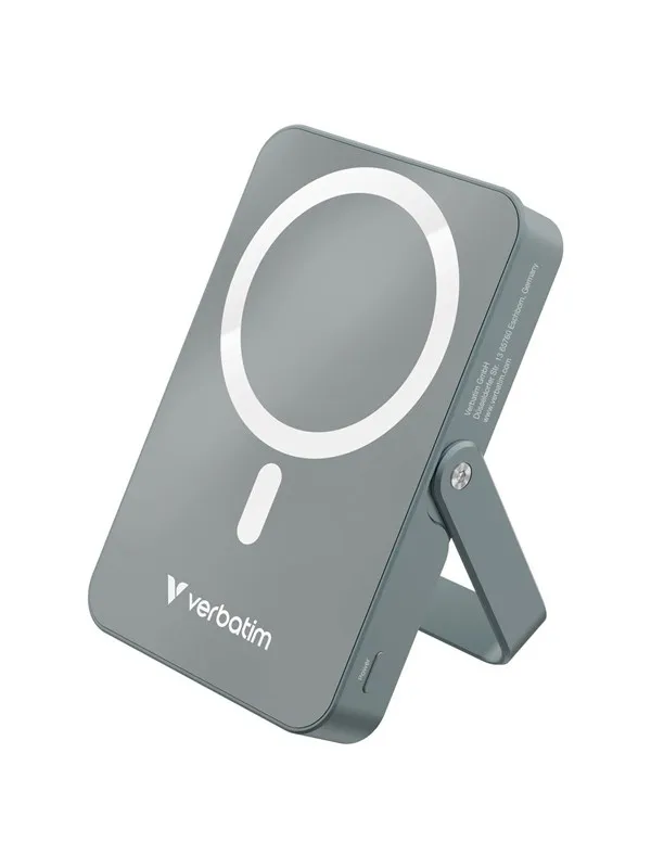 Verbatim Charge 'n' Go wireless power bank - magnetic with stand - Li-pol - 24 pin USB-C - 20 Watt Nødlader - 10000 mAh