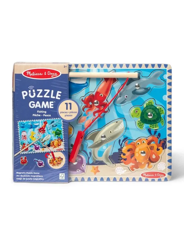 Melissa & Doug Fishing Magnetic Puzzle Game 10 Pcs Tre