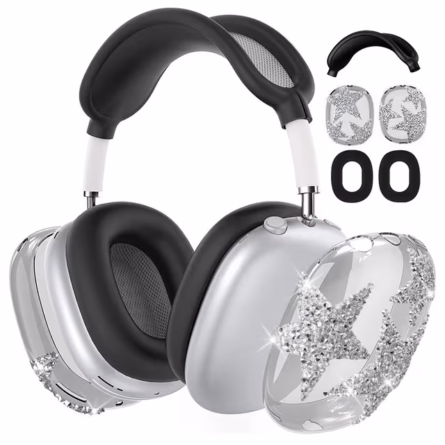 AirPods Max Beskyttelsesetui - Diamantstjernedesign Sort