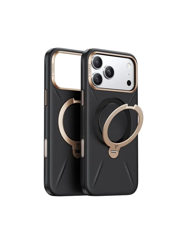 Torras Ostand Q3 Vegskin obsidian black - iPhone