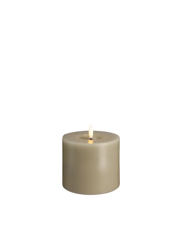 Moods & More LED pillar candle - Melted Kit grey - 99x100 mm