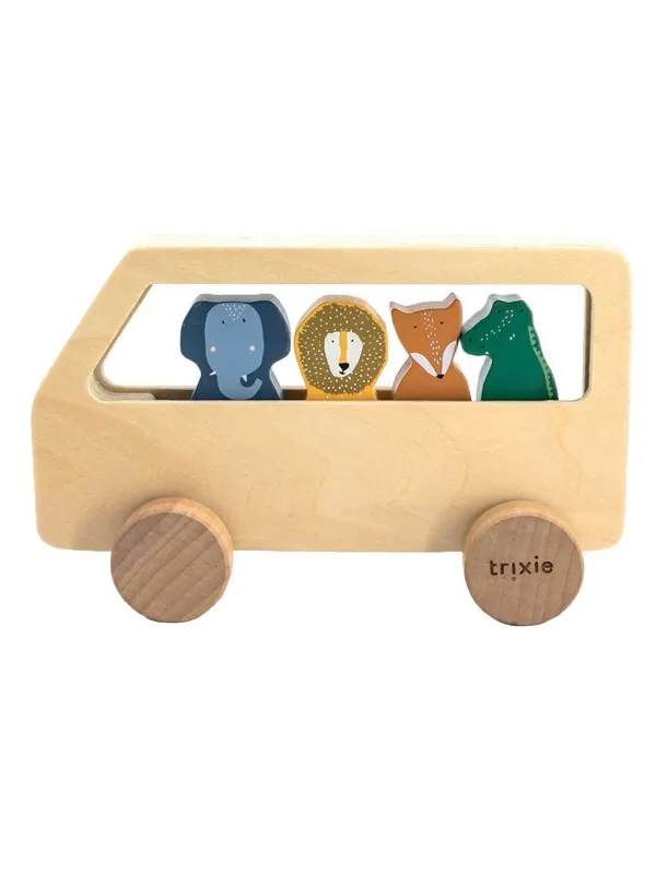 Trixie Baby Wooden Animal Bus 5pcs.