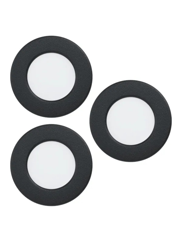 EGLO FUEVA 6-Z INNEBYGD. SETT Ø88 RGB/CCT 3X2,8W 1020LM IP44 SVART
