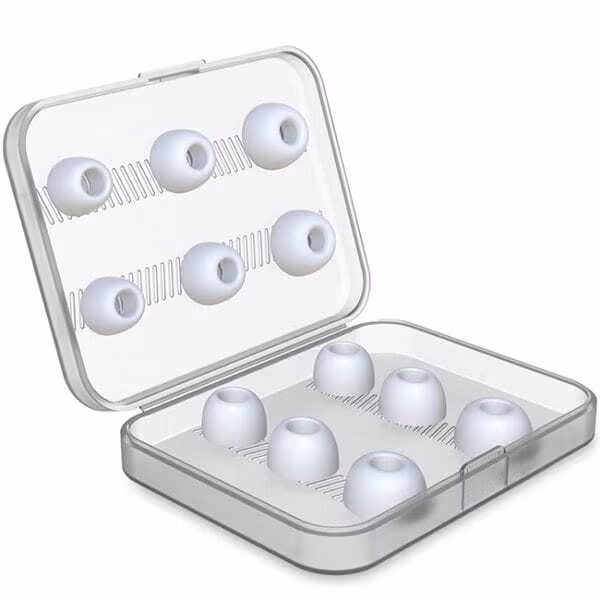 Øreputer for AirPods Pro - 12-pakning med oppbevaringsetui - Hvit